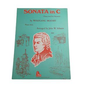 Sonata In C Vintage Sheet Music Piano Voice Easy Listening Classical Mozart